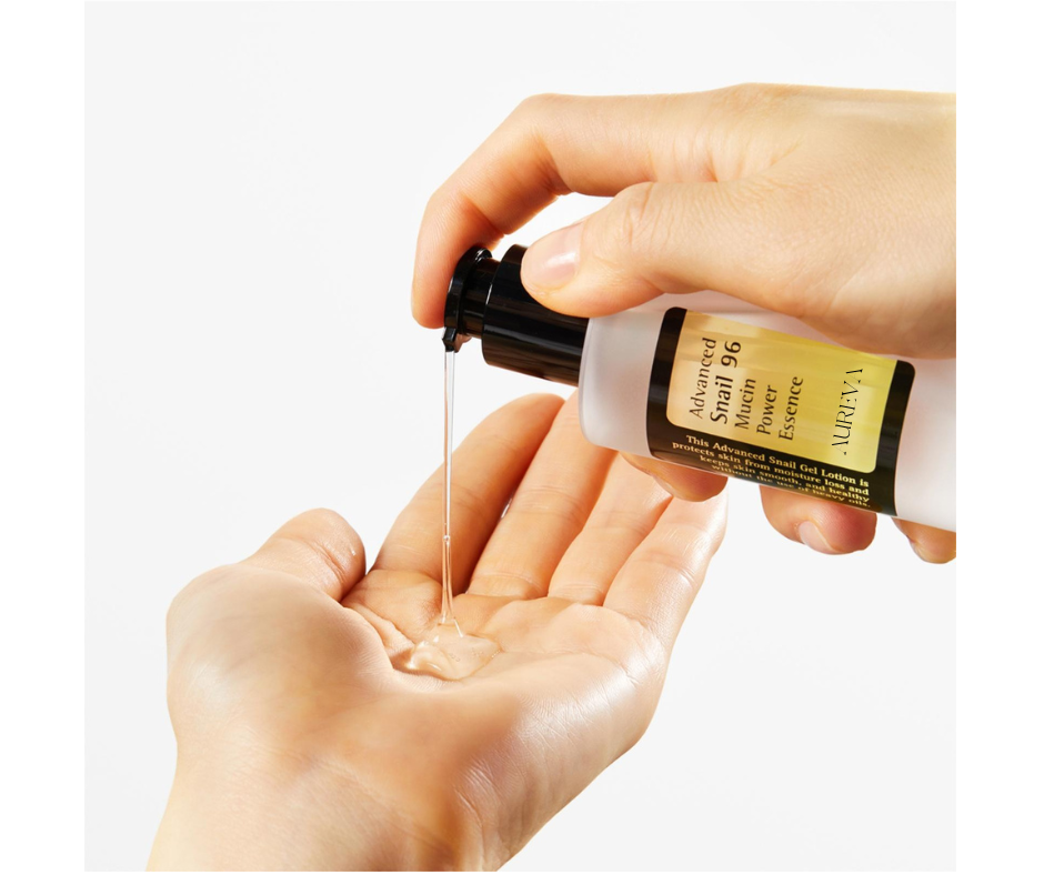 AUREVA Snail Mucin 96% Power Repairing Essence, Hydrating Serum for Face with Snail Secretion Filtrate for Dull Skin & Fine Lines