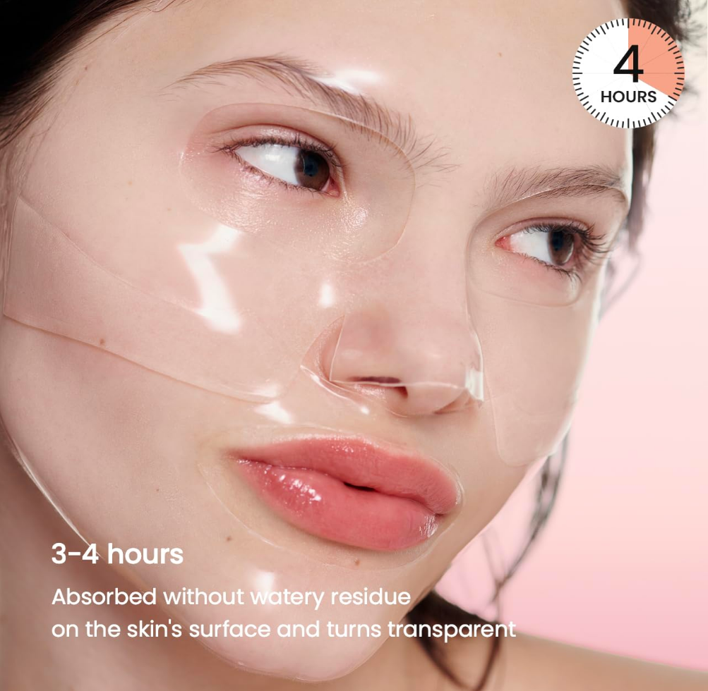 Aureva Collagen Face Mask Sheet Hydrating Overnight Hydrogel Facial Masks - 4 Pieces