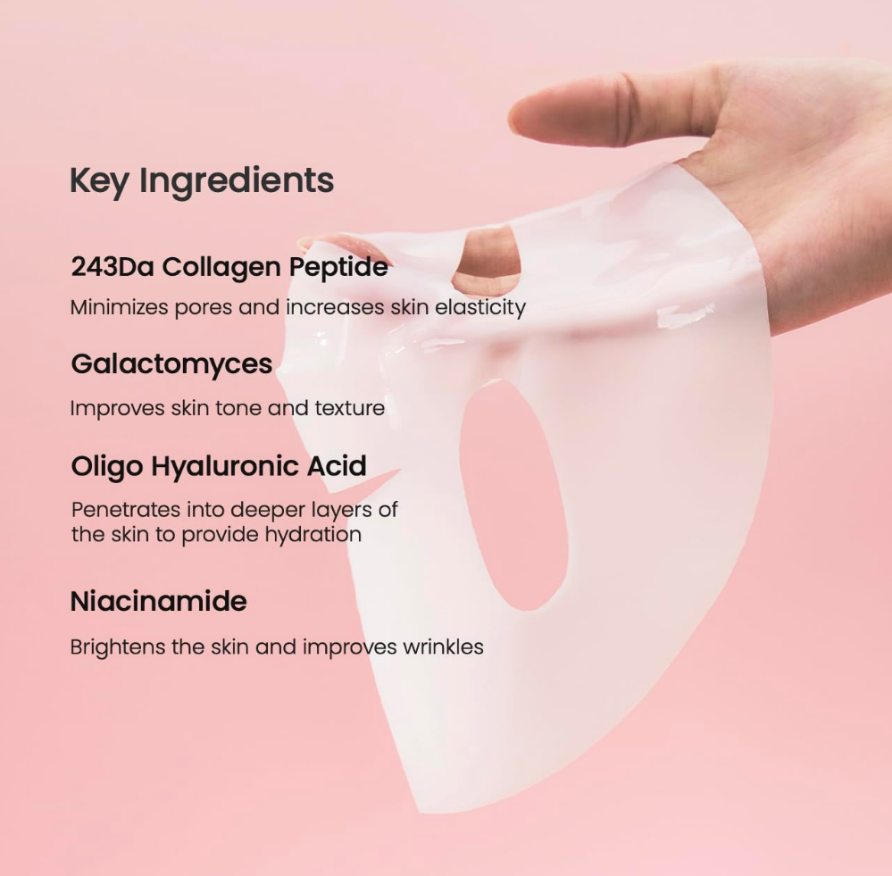 Aureva Collagen Face Mask Sheet Hydrating Overnight Hydrogel Facial Masks - 4 Pieces